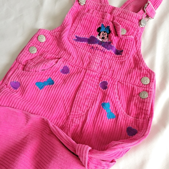 Vintage Minnie Mouse Pink Embroidered Overall 3T - Picture 6 of 13